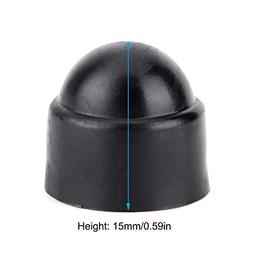 קימיס 10 יחידות שחור משושה אגוז כיסוי, 15 ממ/0.59 מ ' 8 פלסטיק משושה ברגים אגוזי ראש כובע כיסוי אבזר