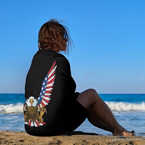 מגבות חוף נשר קירח ארהב לטיולים מגבת יבשה מהירה לשחיינים הוכחת חול מגבות חוף לנשים