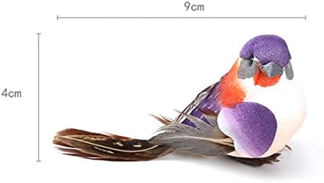 Hanabass 12 PCS DIY ציפור מלאכותית קליפ קליפ חי ציפורים מזויפות אקראיות אבזרים חיים קטנים גן גינה מלאכת חג המולד בית כפה מיני קצף נוף