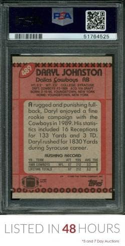 1990 Topps 489 דריל ג'ונסטון RC Cowboys PSA 10 DNA אוטומטי אותנטי F353465-525 - כרטיסי כדורגל עם חתימה NFL