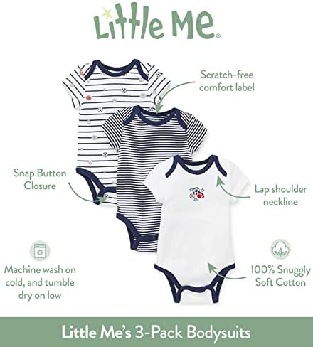Little Me Unisex Bodyshuits 3-חבילות