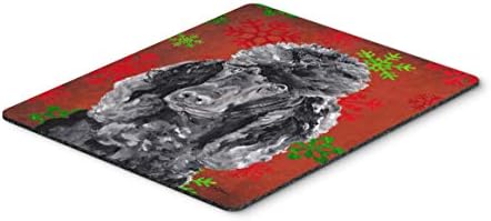 אוצרות קרוליין SC9746MP פודל סטנדרטי שחור סטנדרטי אדום פתיתי שלג אדום חג עכבר, כרית חמה או טריבה, גדול, רב צבעוני