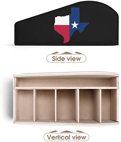 דגל טקסס מפת פו עור בקרת עור תיבת אחסון מרובת פונקציונליות לשולחן העבודה עבור מחזיקי טלוויזיה מרחוק