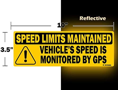 מהירות הרכב Totomo 2PK מנוטרת על ידי מגבלות מהירות GPS נשמרות על מדבקה 10 x3.5 משקף איכותי ביותר לאיכות רכב בטיחות שלט זהירות SDM-14