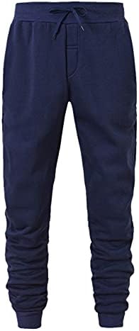 מכנסי Hip Hop של XXZY גברים נוחים מסלול נוח מכנסי אימון בצבע אחיד עם מכנסי פשתן כיס מכנסי יוגה מכנסיים