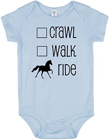 זחילה, ללכת, לרכוב על סוס תינוקות לנערים ובנות תינוקות - מתנת בגד גוף פוני סוסים