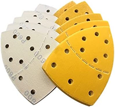 BVIDE 100 יחידות גיליונות מלטש צהובים וו לולאה רפידות מלטש 11 חורים גרירי נייר חול 40-800 מתאימים רב-סדרתיים