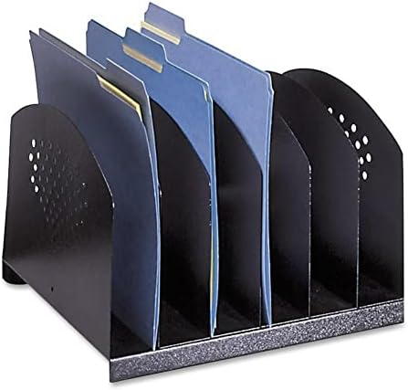 מוצרי SAFCO 3155BL מתלה מארגן שולחן פלדה עם 6 קטעים אנכיים, שחור